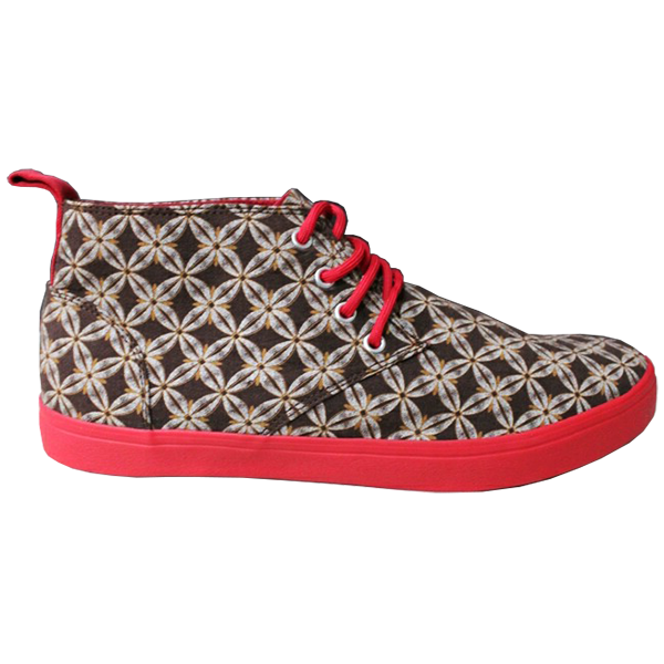 Patterned Veldskoen with Red Sole